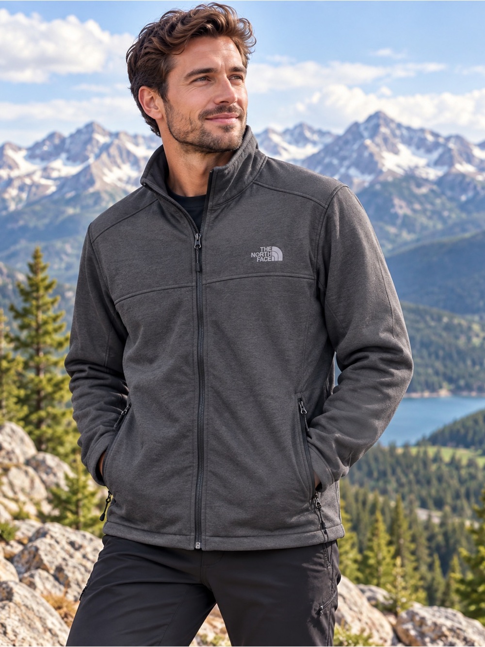 The North Face WindWall Soft Shell Jacket XXL Gray Full Zip Outdoor Gorpcore